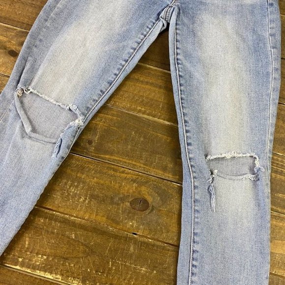 American Eagle Super Stretch X Mid Rise Jegging Busted Knees Sz. 4 w/ 29" Inseam - Picture 4 of 10